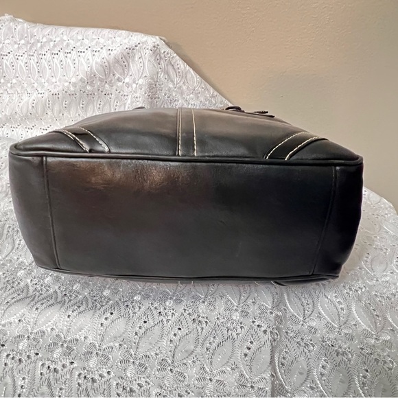 Coach Vintage Hampton Legacy F10412 Black Leather Tote Shoulder Bag - Picture 5 of 12
